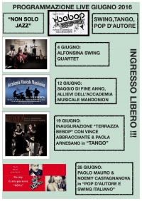 PROGRAMMAZIONE GIUGNO AL BEBOP